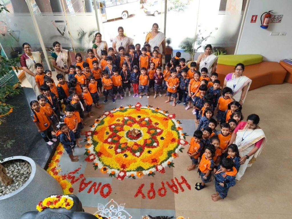 Students across different grades learning on one school campus in JP Nagar.