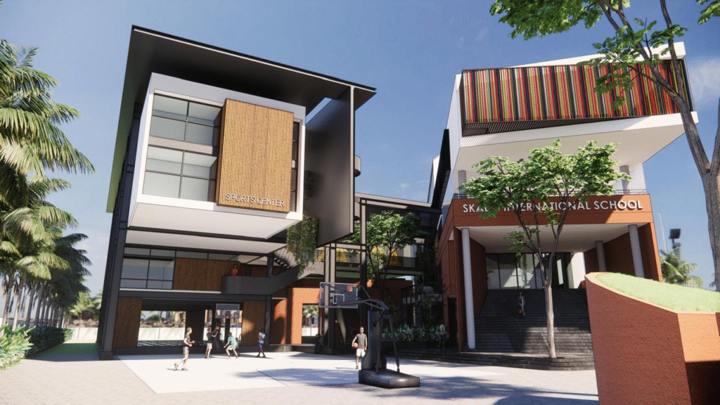 Modern campus view of the best international school in Bangalore with world-class infrastructure