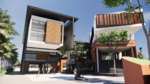 Modern campus view of the best international school in Bangalore with world-class infrastructure