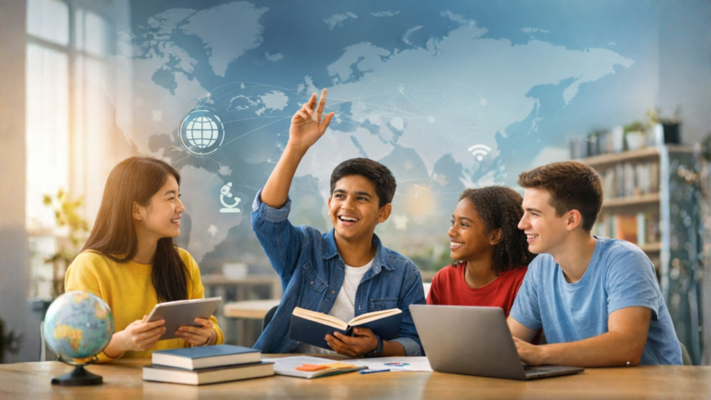 Students engaged in inquiry-based learning at IB schools in Bangalore, developing global perspectives and lifelong learning skills